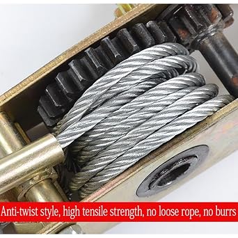 4 ton Heavy Duty 2 Hook Steel Cable Double Gear Power Puller Tool, Cable Winch Puller, Heavy Duty Pulling Winch, Multi-Purpose Puller