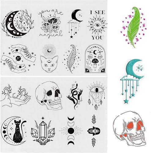 Miniatura 1 de 73 estabilizadores de costura a mano, estabilizador soluble en agua, autoadhesivo para pegar y puntar, estabilizador de lavado con patrones de hojas