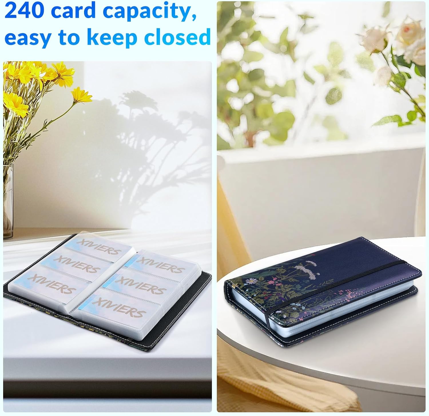 Pu leather business card organizer, 240 Capacity business card holder organizer,Credit card holder for women and men