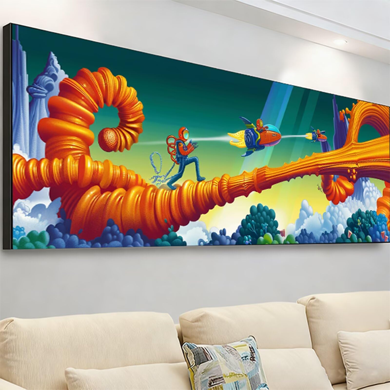 Diamond Painting Duży 150x50cm, Diamentowe Malarstwo Dorośli Astronauta Obraz Diamentowy Owoce Malowanie Diamentowe Rzemiosło Dzieci, DIY Kryształ Haft Ścieg Krzyżowy Pełny Zestaw, Wystrój Domu 7X-719
