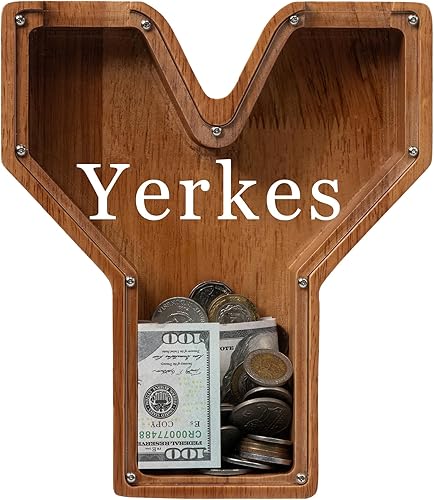 Vista 239 de Alcancía para niños y niñas, alcancía de madera con letra grande del alfabeto con inicial C, banco de monedas, regalos divertidos para cumpleaños