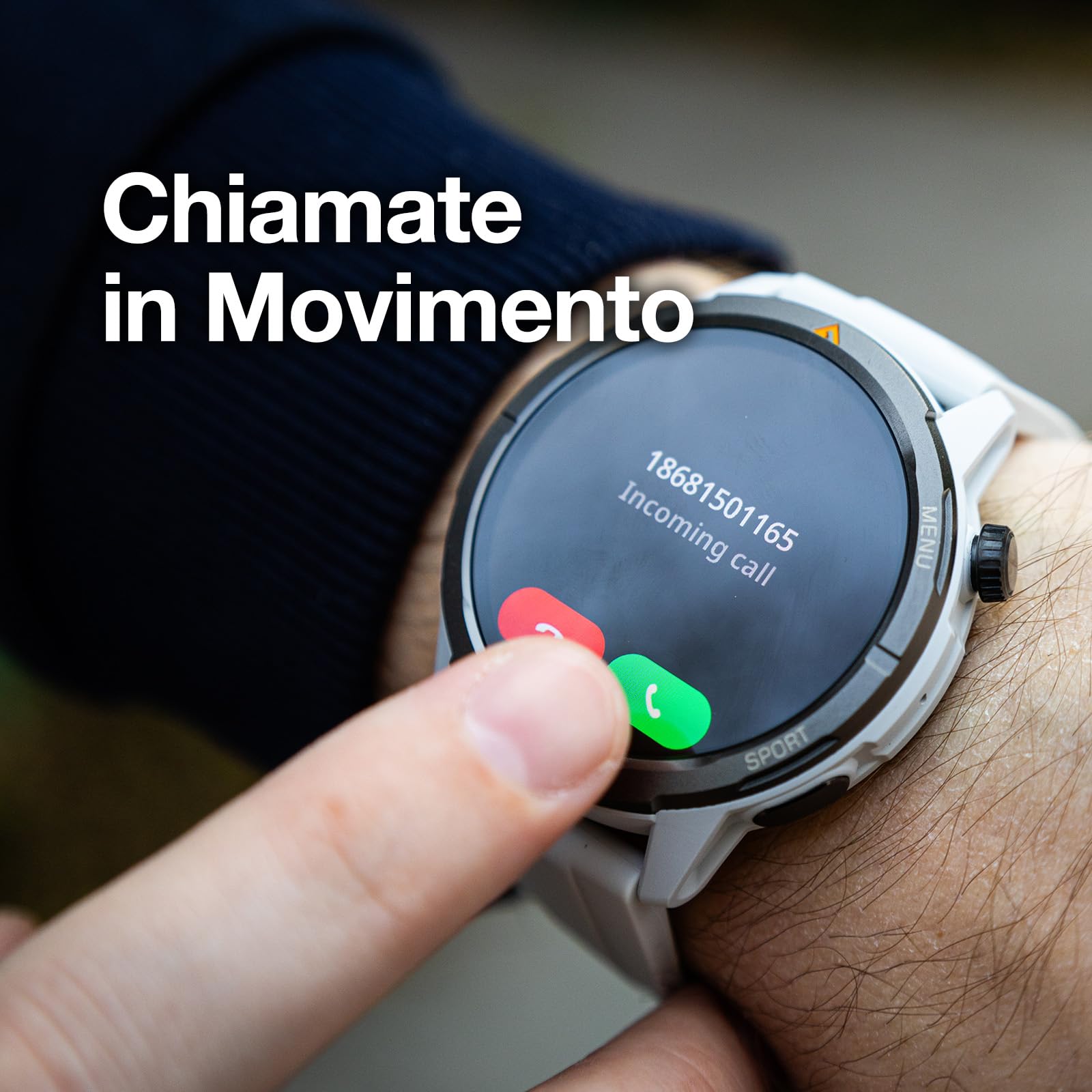 AGM Legion Smartwatch Uomo Donna, Orologio Intelligente Fitness con GPS/Chiamate Bluetooth, Impermeabile 5 ATM/Display AMOLED 1,43"/Monitoraggio Salute/100+ Modalità Sportive/300 mAh Batteria/Grigio