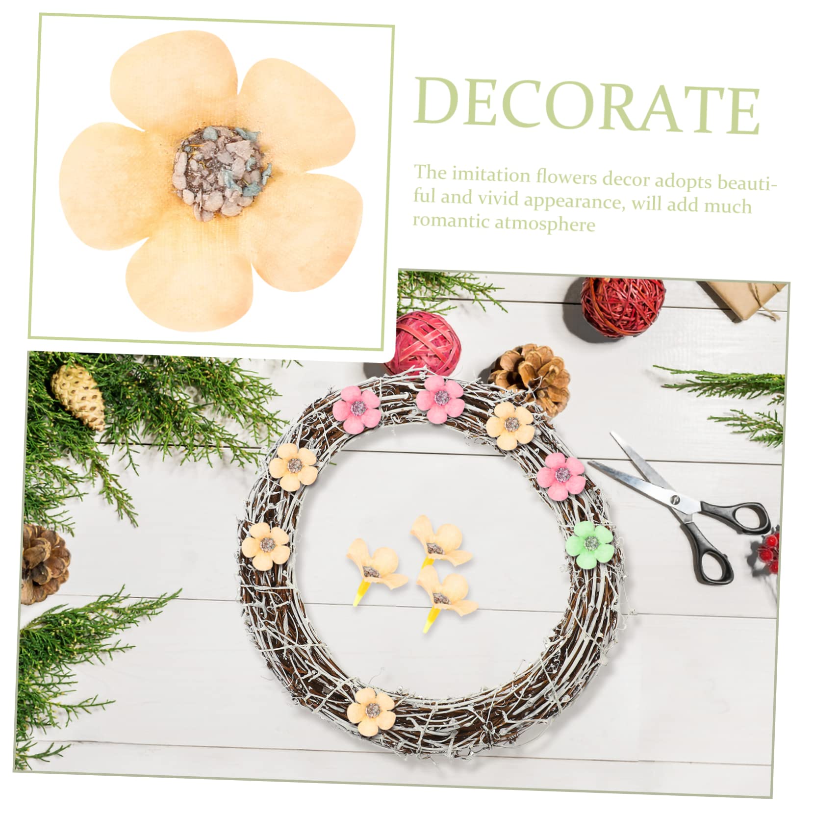 Abaodam 500pezzi Fiori Artificiali Mini Teste Per Decorazioni Fai Da Te Da Misura Piccola Per Matrimoni e Feste e Riutilizzabili