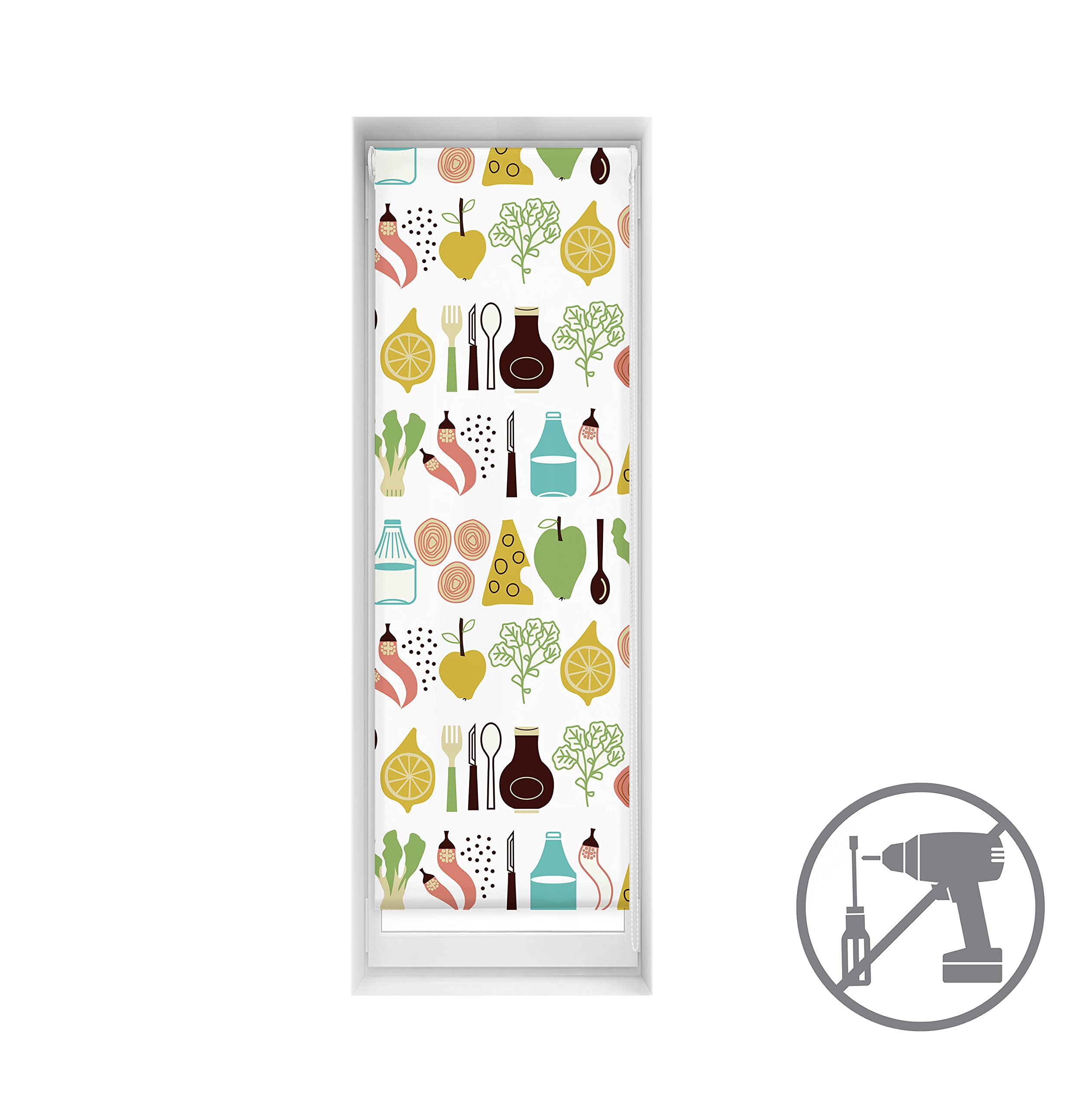 Blindecor Easy Store occultant sans perçage Motif Blackout imprimé numérique 50 x 150 cm (l x H) Taille du Tissu 47 x 145 cm