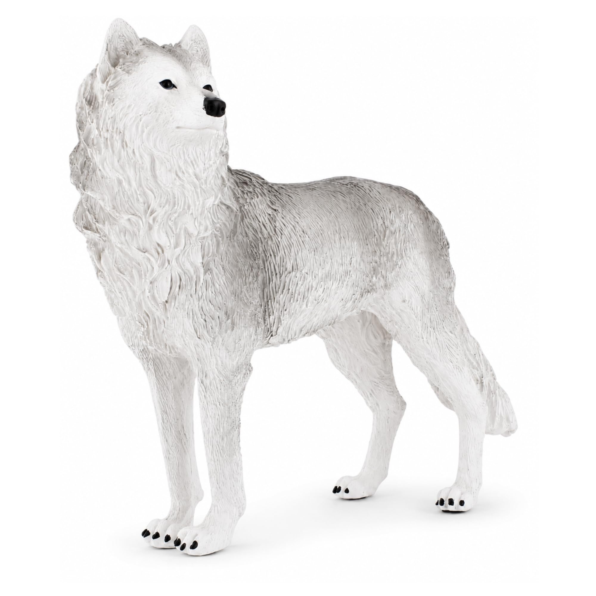 The Bridge Collection White Wolf Figurine, Realistic Animal Figure, 7.5" Tall