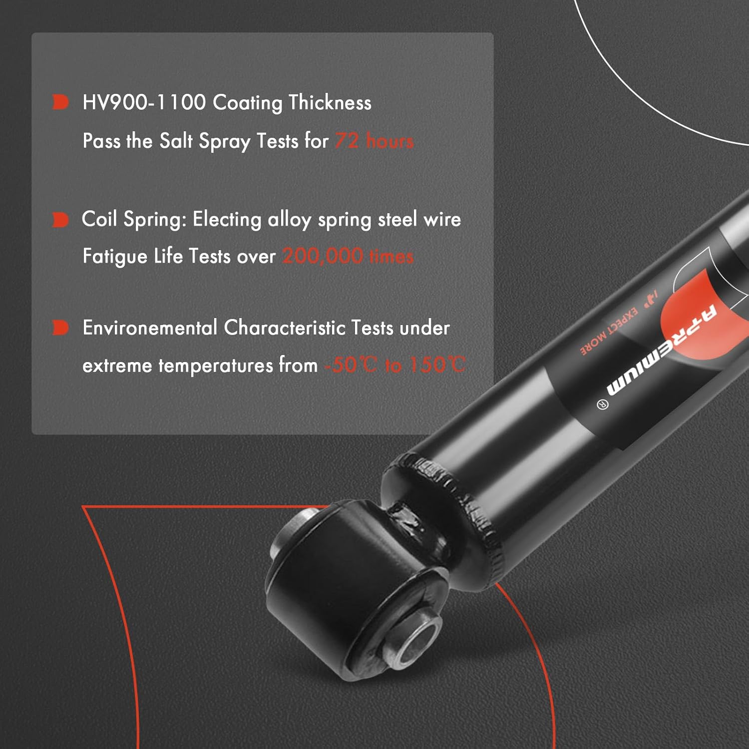 A-Premium Rear Suspension Shock Absorber Compatible with Volvo S60 2011-2018, V60 2015-2018, V70 2008-2010, XC70 2008-2011, 2-PC Set