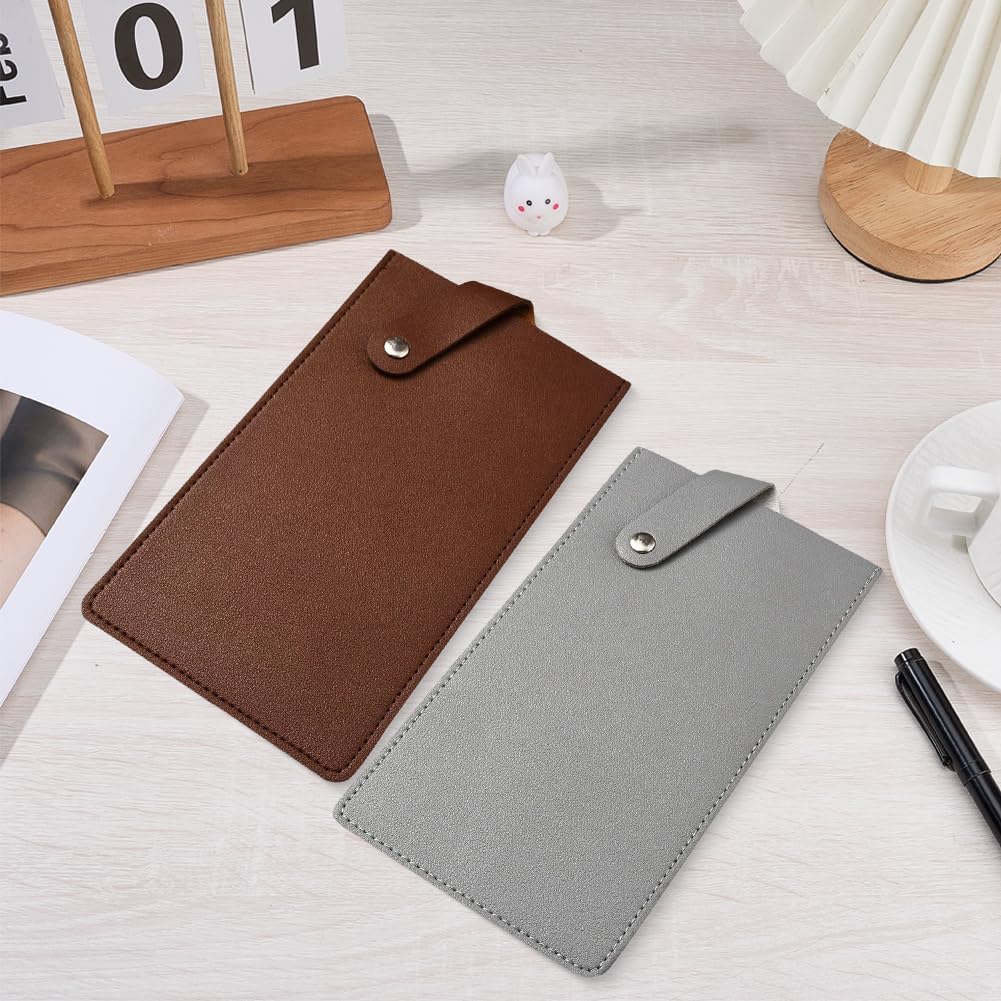 2PCS 2 Colors PU Leather Butcher Knife Sheath Waterproof Wide Meat Cleaver Cover Sleeve Universal Durable Leather Chef Scissors Protector Edge Guard Case Holder for Kitchen Outdoor BBQ image 3