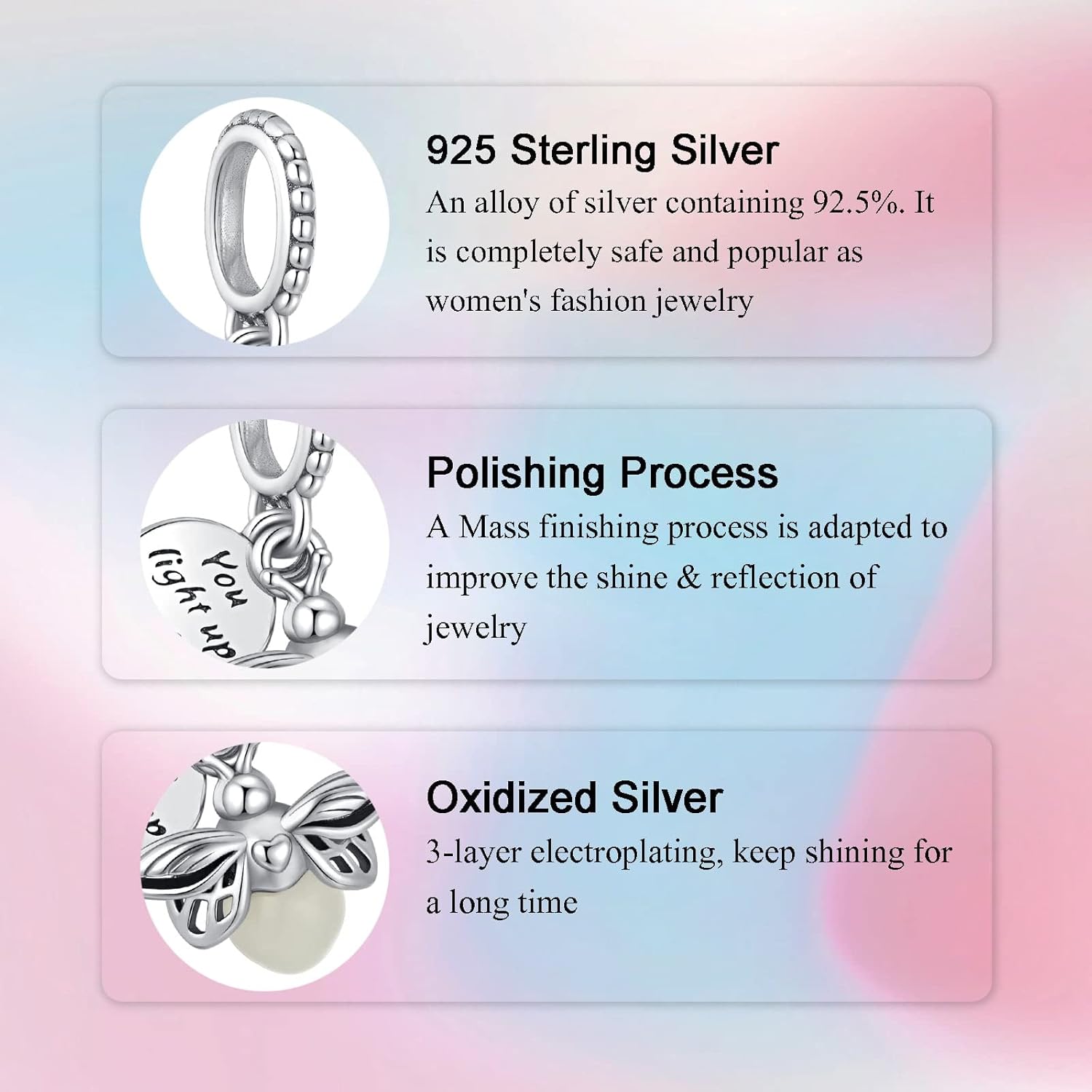 Birthday Fashion Love Heart Dangle Charm 925 Sterling Silver Charms fits Bracelets ... - Image 5