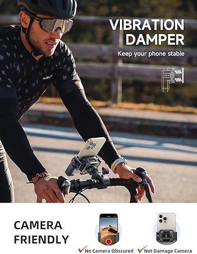 Miniatura 4 de Soporte para teléfono de bicicleta antivibración militar 2025 universal para motocicleta de motocicleta para scooter eléctrico, montaña, motocross,