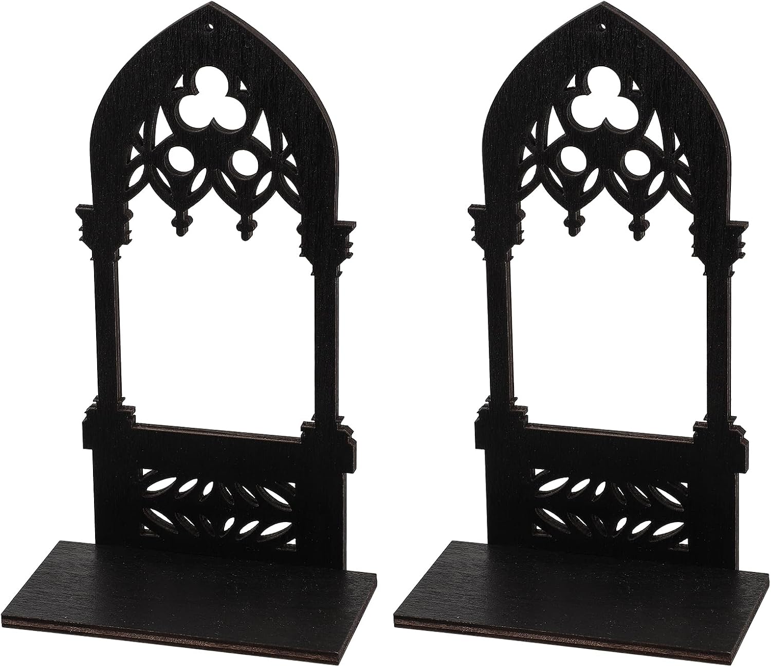Kichvoe Gothic Candle Holder Decorative Arch Style Candle Stand for Tabletop Vintage Pillar Stand for Home Restaurant Bar and Church Decoration 7.87X4.33X0.62In