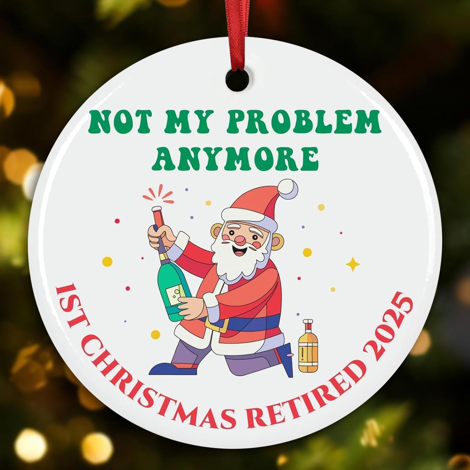 First Christmas Retired Ornament 2025, First Retirement Christmas Ornament Funny Retired Gift for Woman Men Retired Gifts for Women Mom Nurses Teacher Coworker Friends (Retirement Ornaments) - Image 3