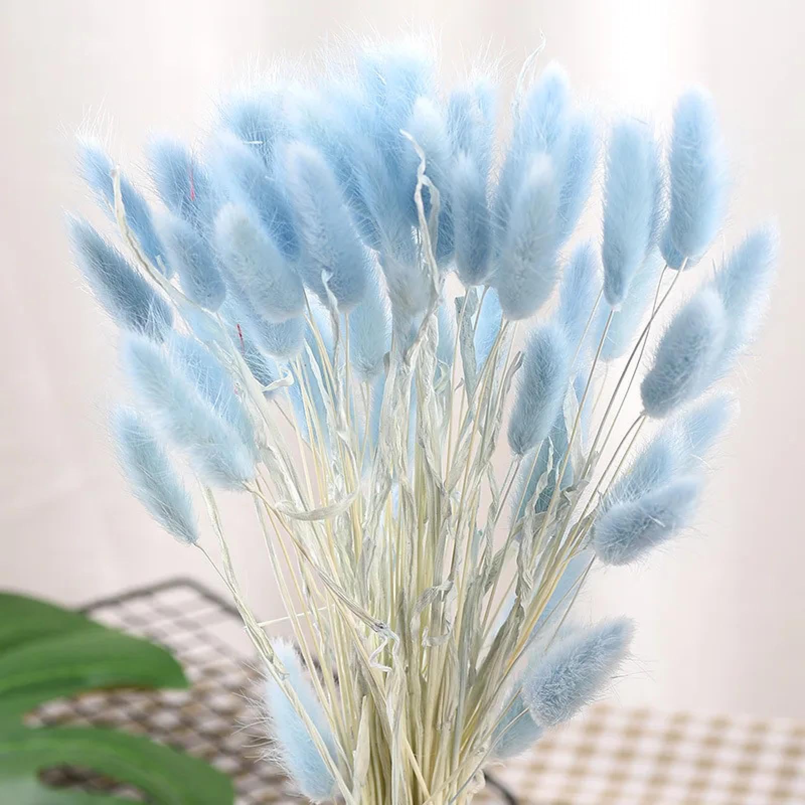 Flores secas,50 Piezas 35cm Hierba de Pampas Seca Natural Cola de Conejo Rama de Flores Fiesta Boda Flores Ramo decoración del hogar Rojo
