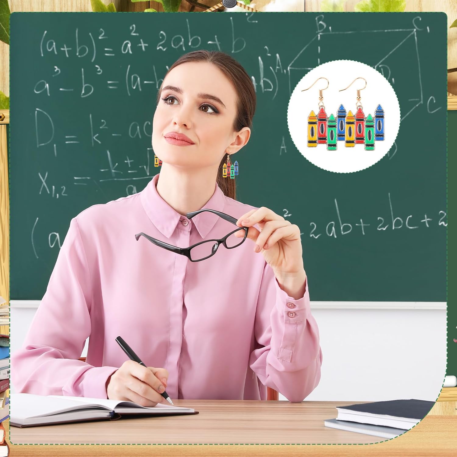 Yunlly 36 Pairs Teacher Earrings for Women Variety Pack Valentines Gifts Teacher Earrings Bulk for Valentines Party Favors - Image 4