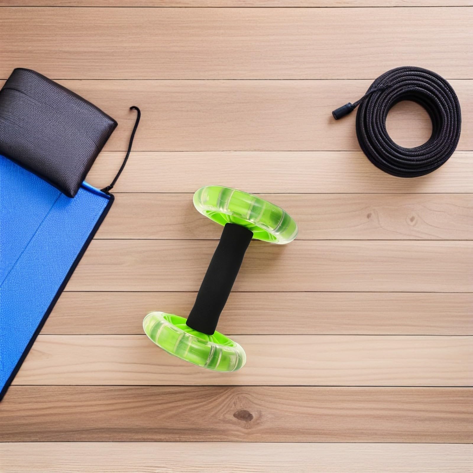 Kichvoe Rueda de Abdominales Compacta con Doble Rueda y Agarre Sincronizado para Entrenamiento de Núcleo en Oficina y Ejercicio en Casa, Material Pp y Esponja