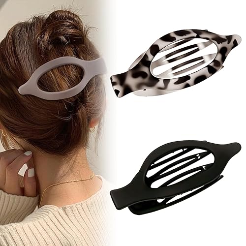 Miniatura 17 de Pinzas planas para el cabello para mujeres, pinzas de garra planas y pinzas de pico de pato para cabello grueso o delgado, accesorios de peinado de