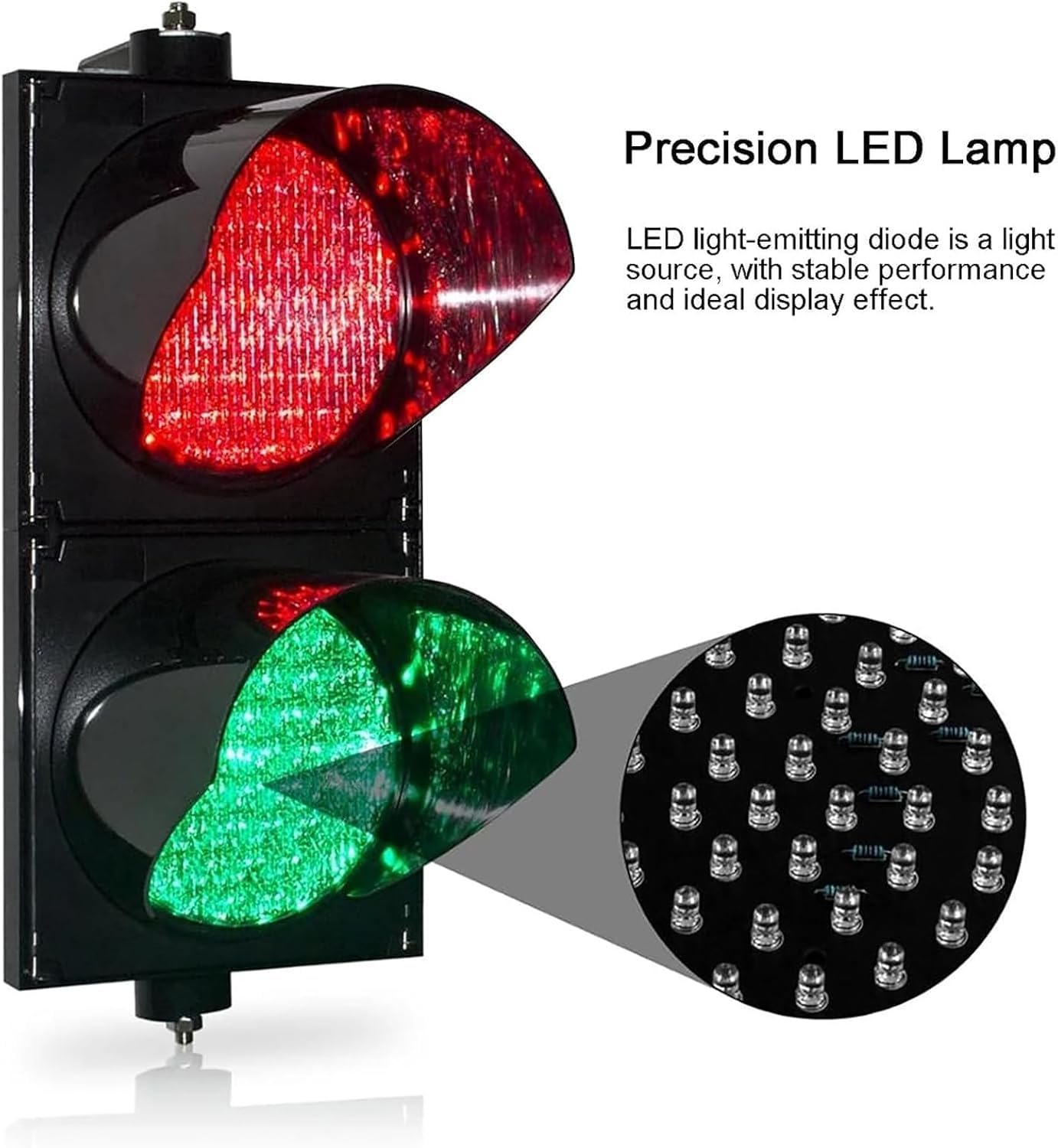 CHRISK 220v,Industrielles LED-Verkehrsblinklicht, rotes/grünes Stop-and-Go-Licht mit Fernbedienung - 300 mm (12 Zoll) Ampeln Schilderleuchten