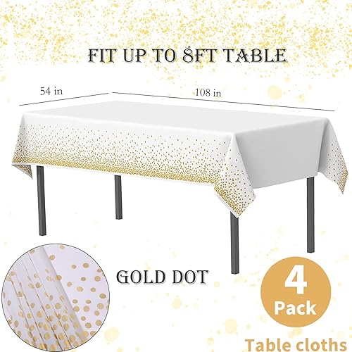 Miniatura 36 de Yancorp 2 Pack Plastic Tablecloth Disposable Navy Blue Gold Tablecloth for Rectangle Tables 54" x 108" Party Decorations Birthday Thanksgiving