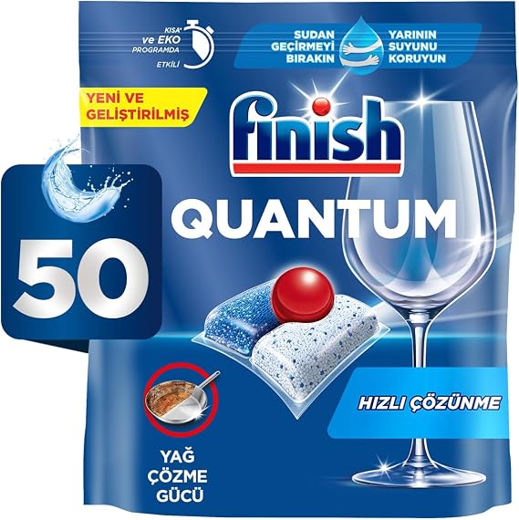 Finish Quantum 50 Capsule Dishwasher Detergent Tablet (1 x 50 Capsules)
