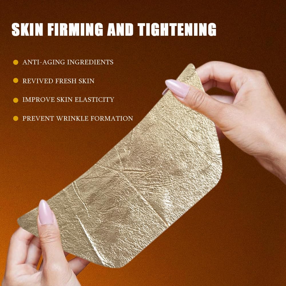 Neck Anti Wrinkle Patches 10Pack, Neck Firming and Tightening Reduce Fine Wrinkles Gold Moisturizing Mask Strips, Smoothing Neck Wrinkles, Collagen Neck Pads