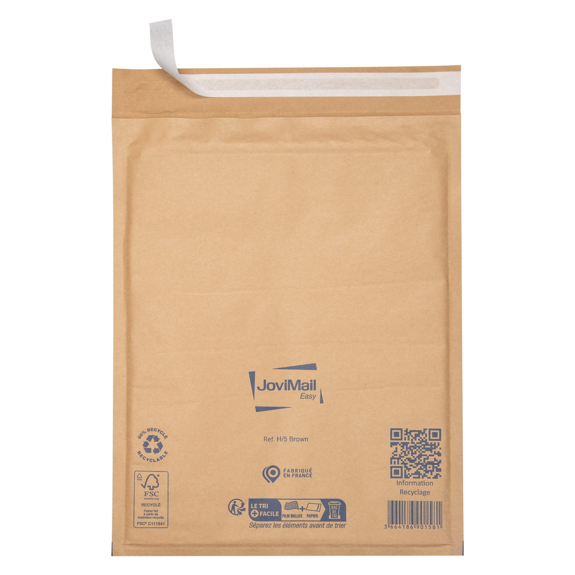 Pochette matelassée 270 x 360 Jovimail Easy kraft brun - Lot de 100