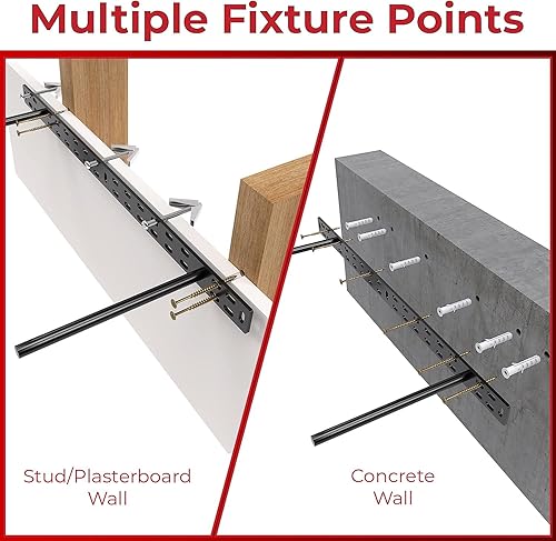 Miniatura 100 de Soporte de estante flotante resistente de 4 x 22 pulgadas - Soporte de estantes de pared largos, accesorios de estante flotante ocultos, soportes