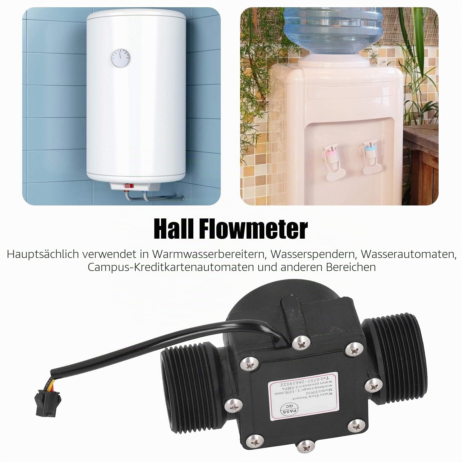 Wasserdurchflusssensor YF-DN32 G1.25in Brauchwasserdurchflussmesser, Rohrwasserdurchflussmesserzähler, DC3-24V Hallsensor