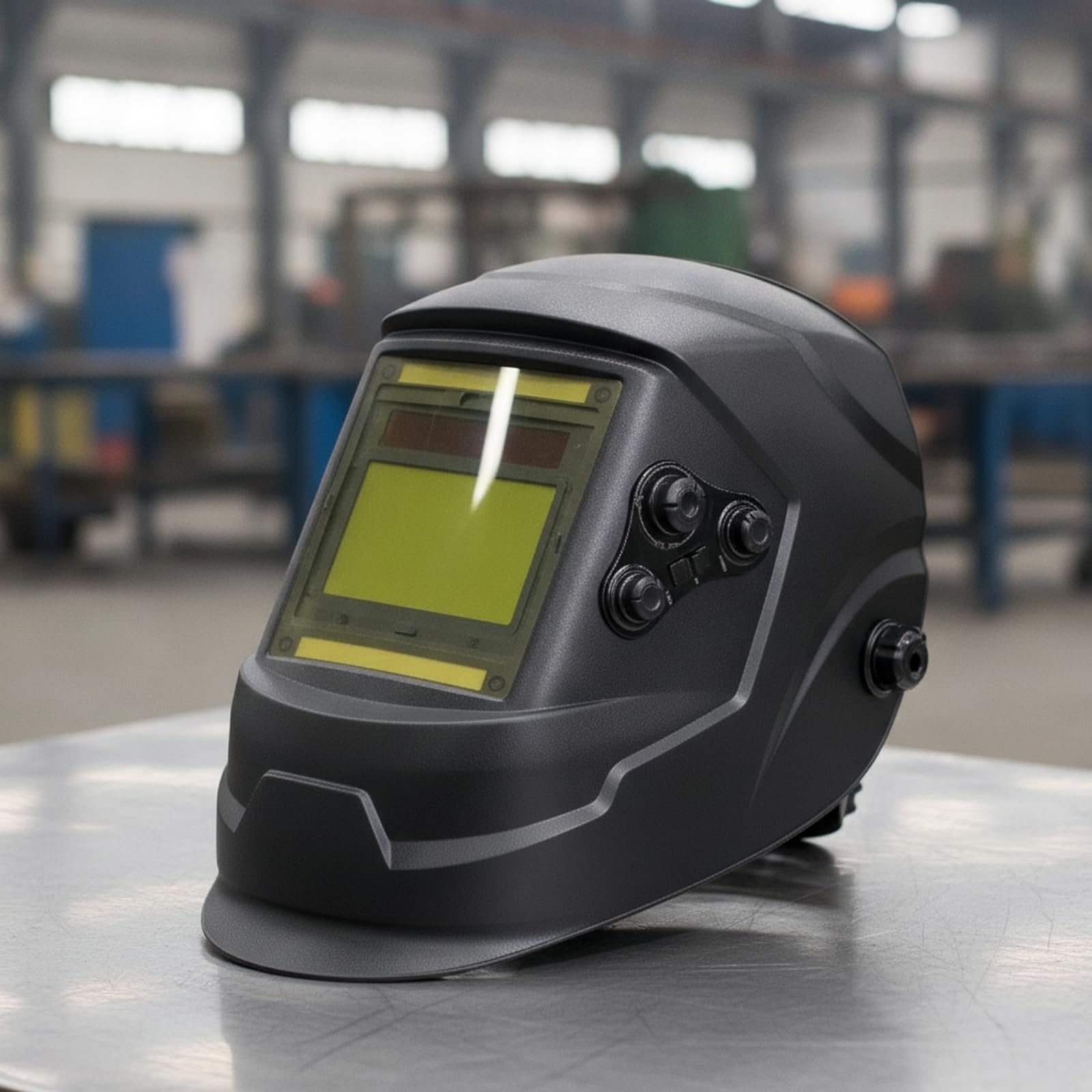 Casco Soldadura con 4 Sensores Autooscureciente Casco Soldadura con Oscurecimiento Automático Solar para Herreros