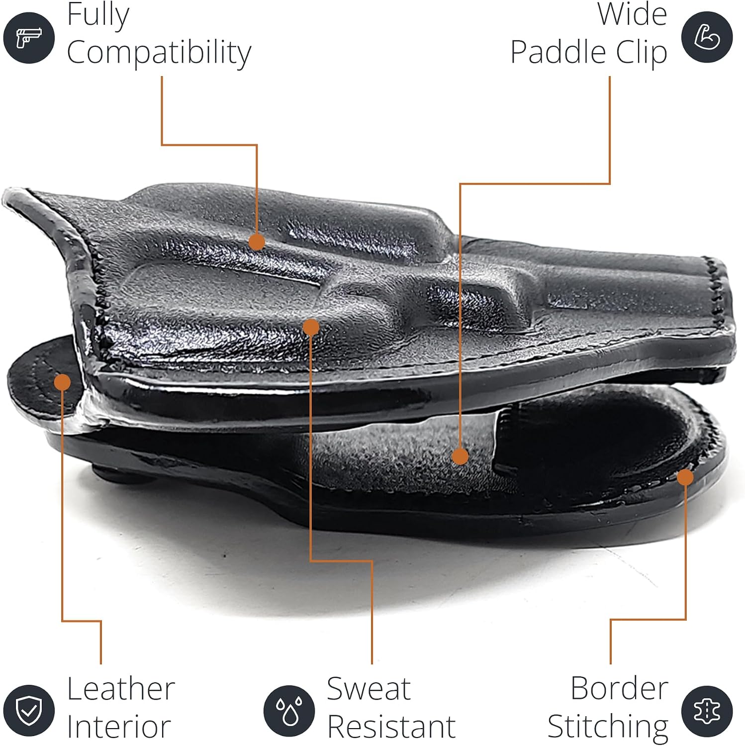OWB Leather Revolver Holster. Fit for 5 or 6 Shot Revolvers 2 inch Barrel Model, Taurus 856 Special Holster. Leather Holsters for Revolvers by Maxx Carry