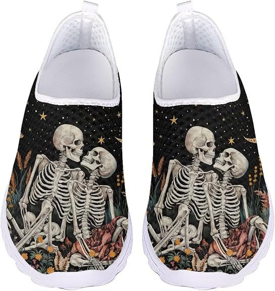 Women's Slip on Walking Shoes Mesh Sneakers Halloween Running Shoe