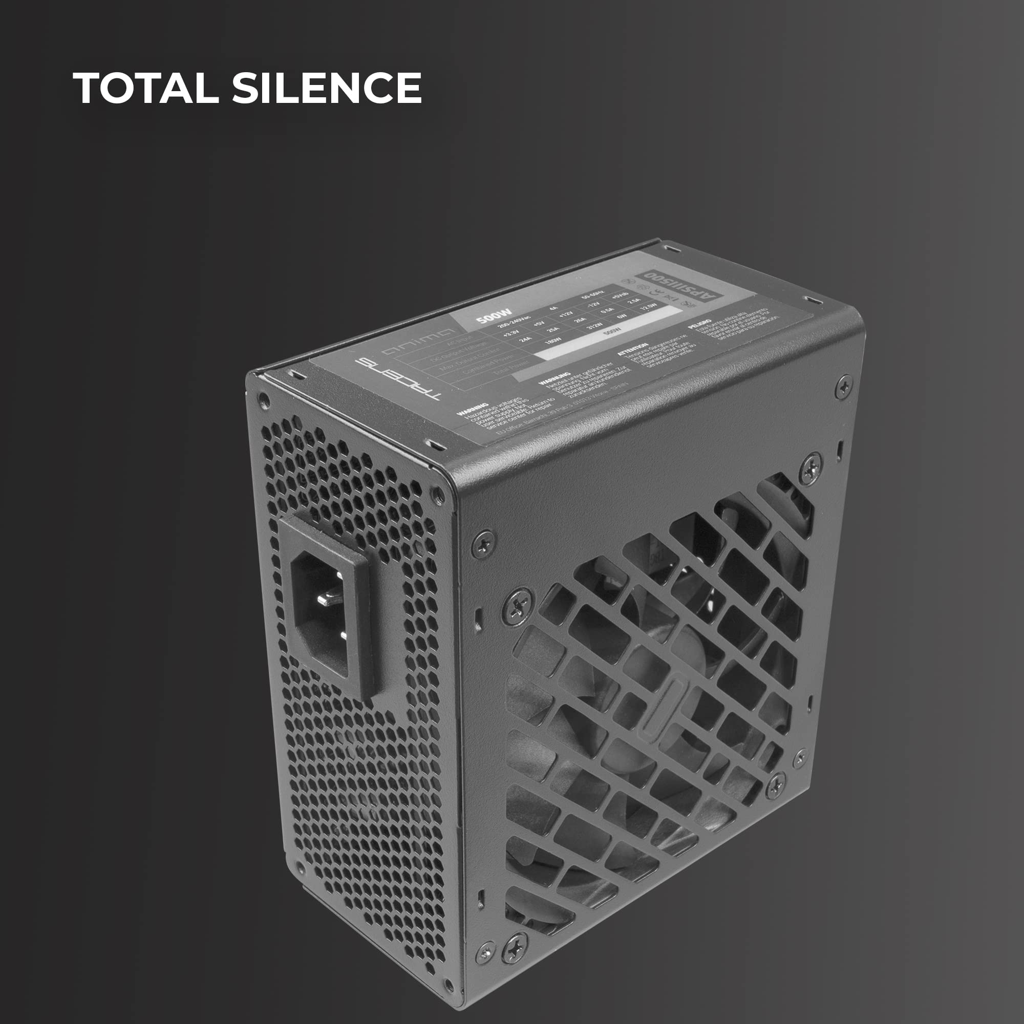 Tacens Anima APSIII500, Alimentation PC SFX 500W, Technologie SMD 85% Bronze 12V, Ventilateur Ultra-Silencieux 9cm, Noir