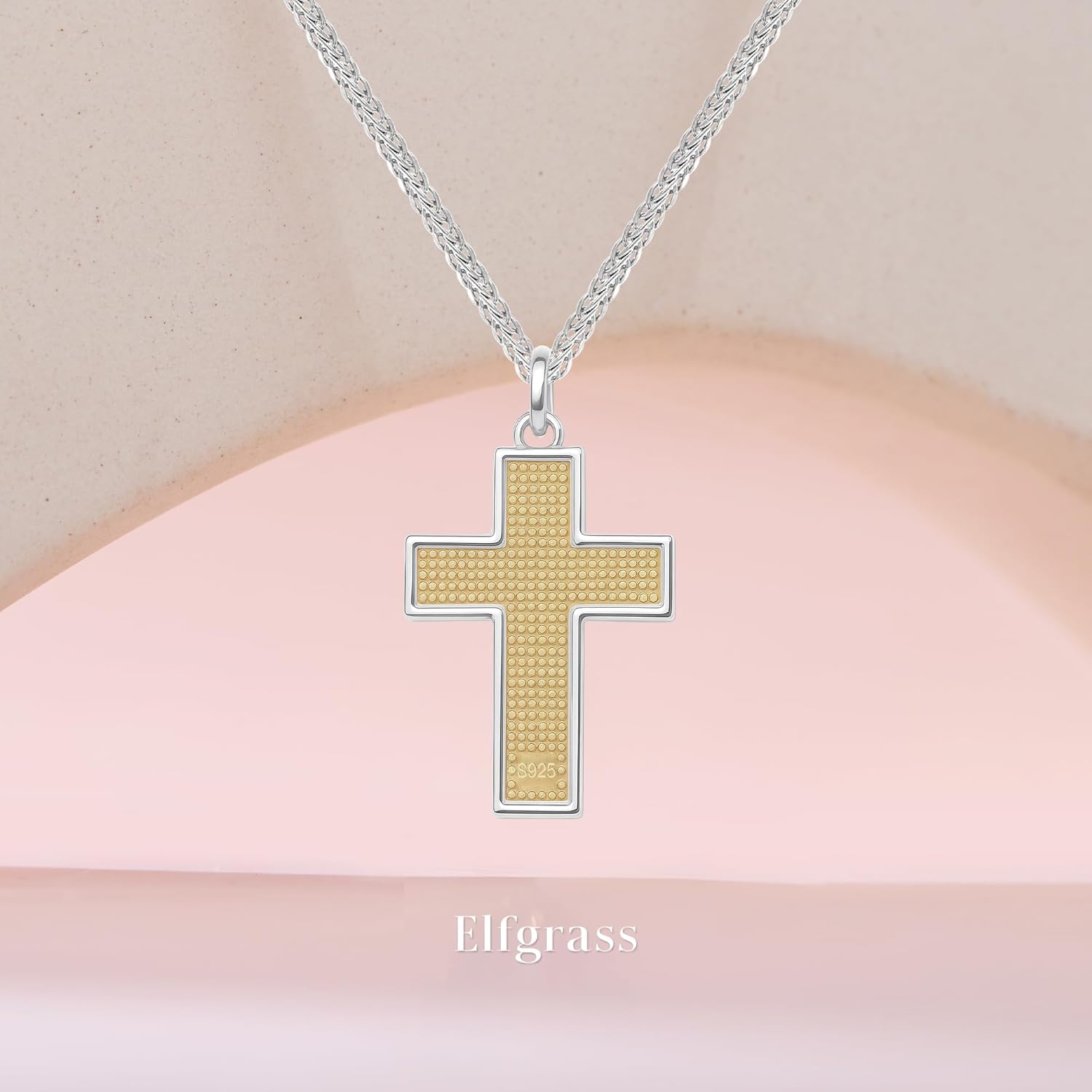 S925 Sterling Silver Cross Necklace for Women, Dainty Mother of Pearl Pendant with Cubic Zirconia, Chic Symbolic Jewelry Gift for Her - Image 7