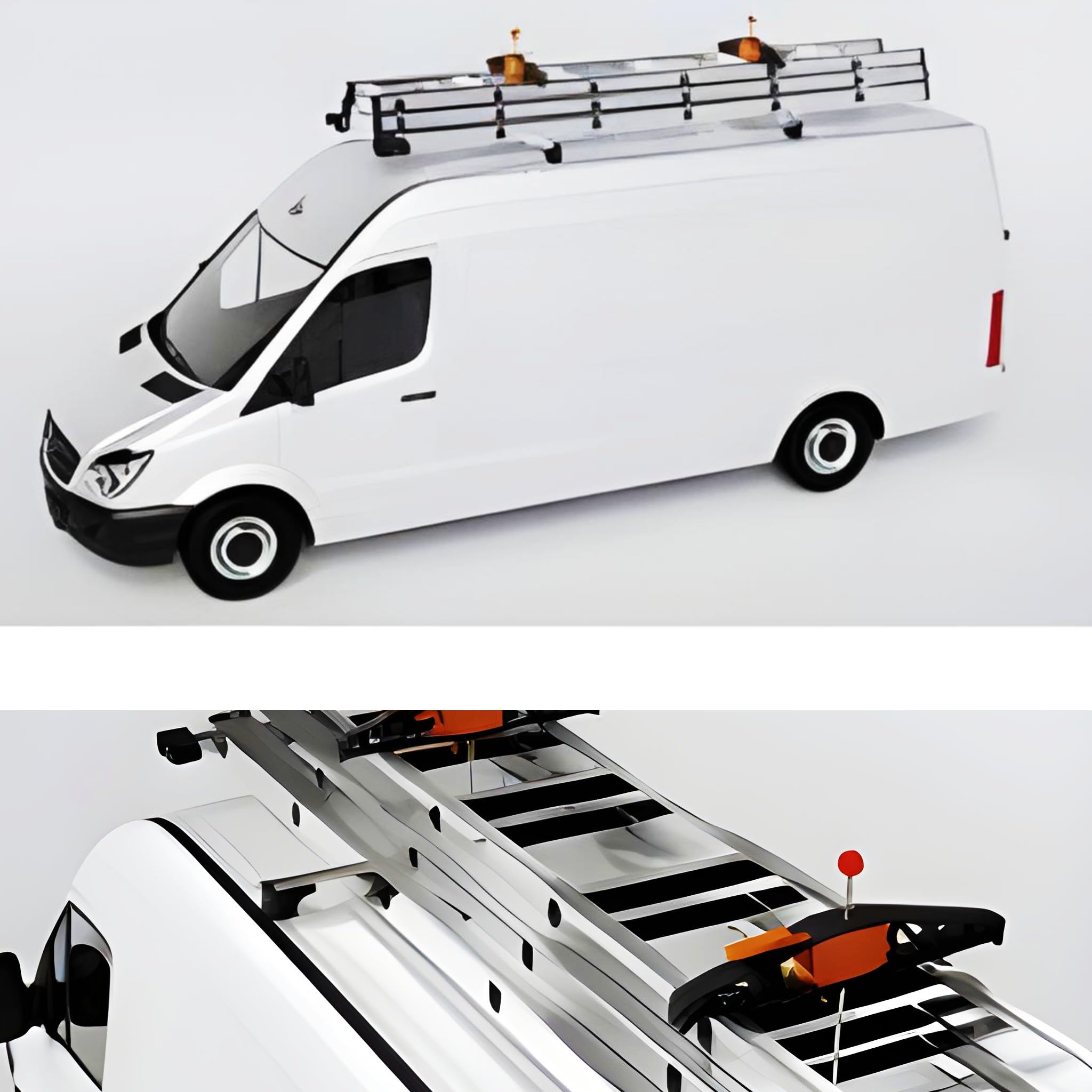 Bricoloco Sistema antifurto per fissaggio sicuro delle scale sulle barre dei veicoli – Kit 2 Pezzi di fissaggio antifurto per furgoni, auto, camper e veicoli industriali