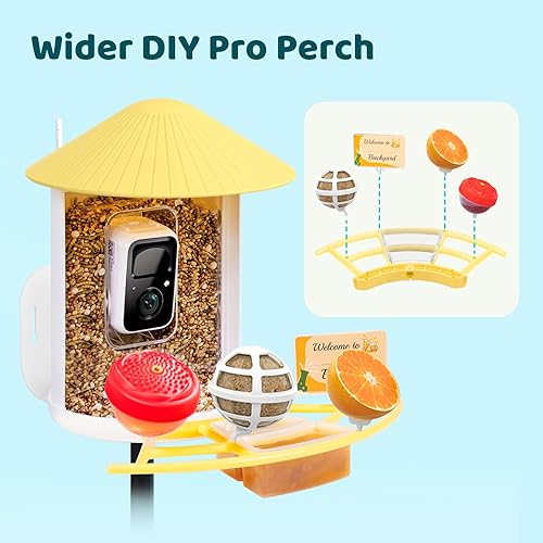 Miniatura 7 de NETVUE Birdfy Pro Perch - Percha de extensión más amplia para complementos de bricolaje, incluyendo bola de sebo, mini comedero para colibríes,