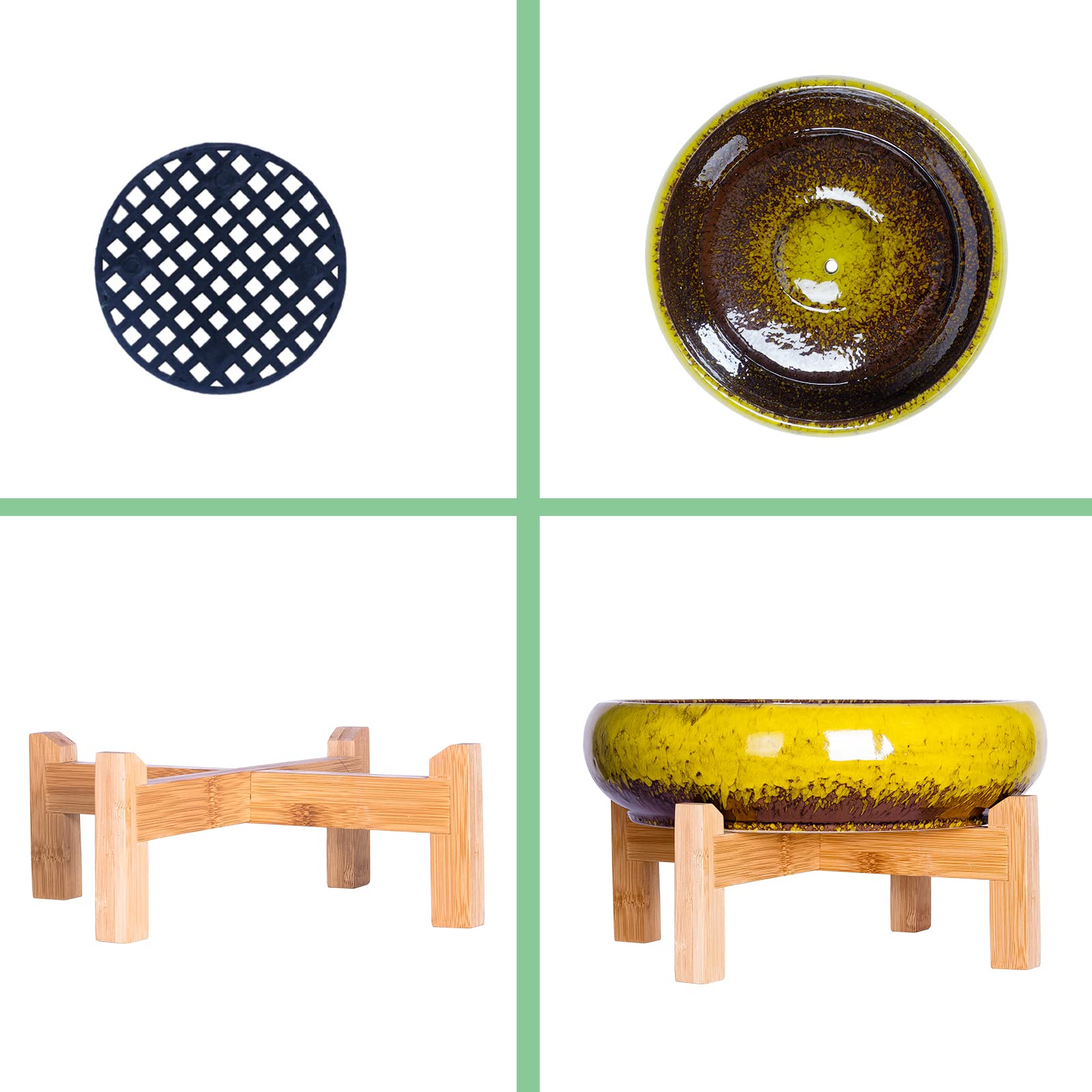 ARTKETTY Vasi per piante grasse, vasi per piante di cactus di grandi dimensioni con drenaggio, vaso bonsai in ceramica per interni per il giardino e la casa