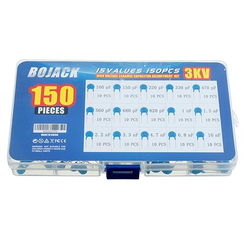 Miniatura 10 de BOJACK 15 Valores 150 piezas 2KV  100 pF a 10 nF alta tensión DIP cerámica kit surtido
