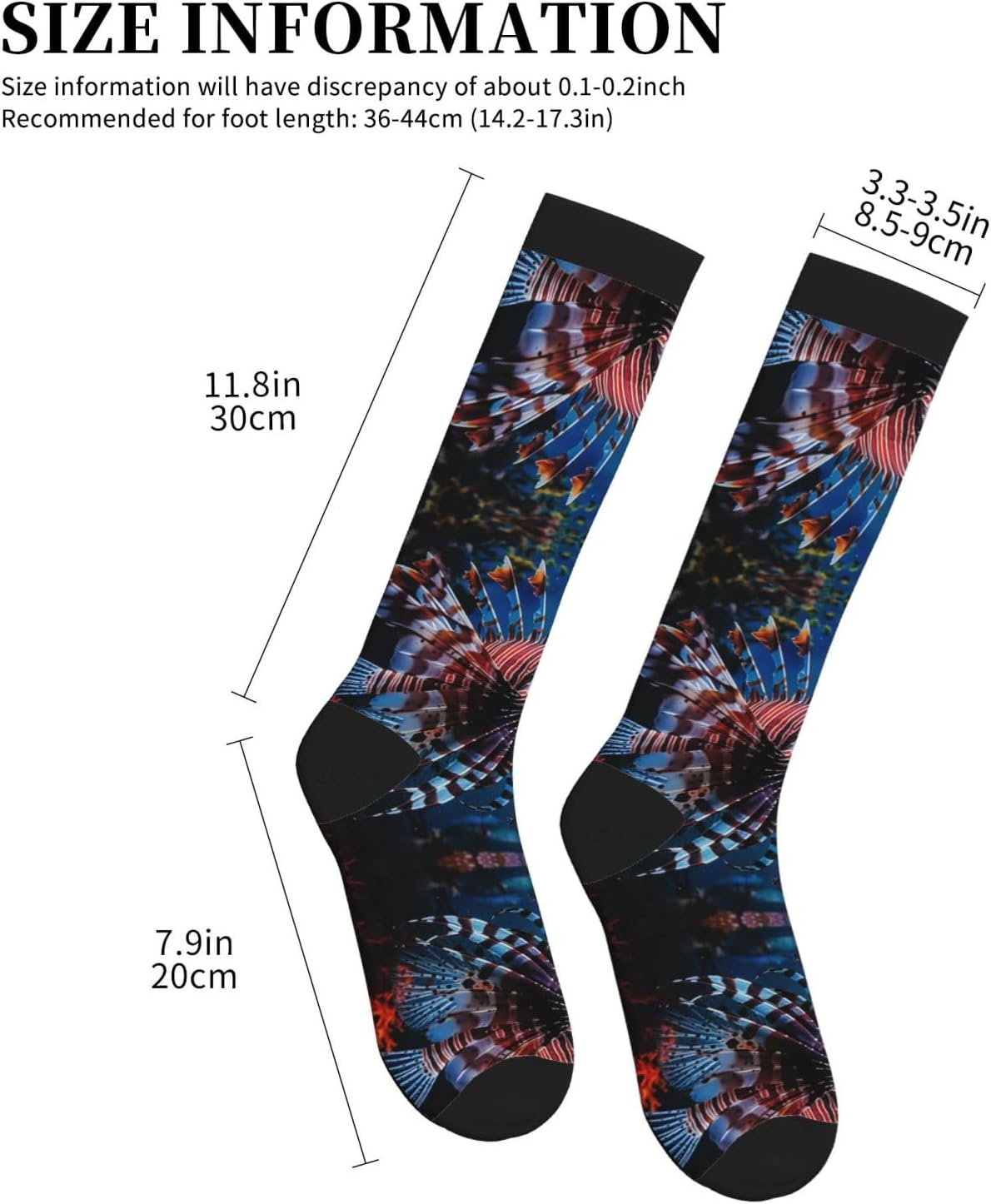 Fish In Fish Tank Compression Socks For Women Men 15-20mmhg Graduated Support Circulation Knee High Socks For Nurses Athletic