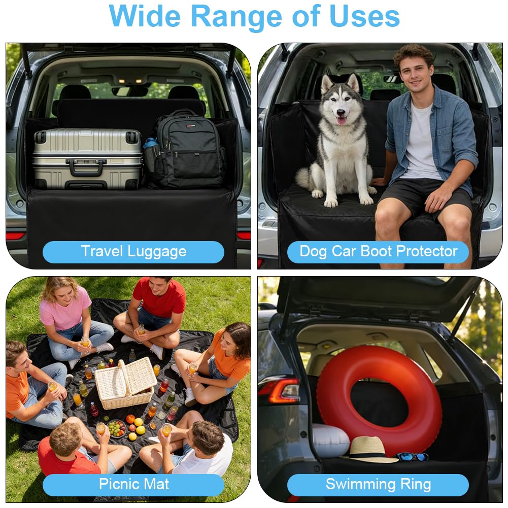 AUYAO Protection Coffre Voiture Chien, Universel Housse de Protection Couverture Imperméable et Facile à Nettoyer, Résistant et Durables, avec Protection Latérale, pour Voitures, SUV, 180 * 105cm