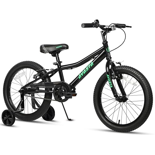 AVASTA Bilbo 18 20 Inch Kids Bike for Boys Girls 5-10 Years Old, Retro Style High Carbon Steel Bicycle with Adjustable Handlebars and Seat, Dual V-Brakes, Kickstand, Multiple Colors