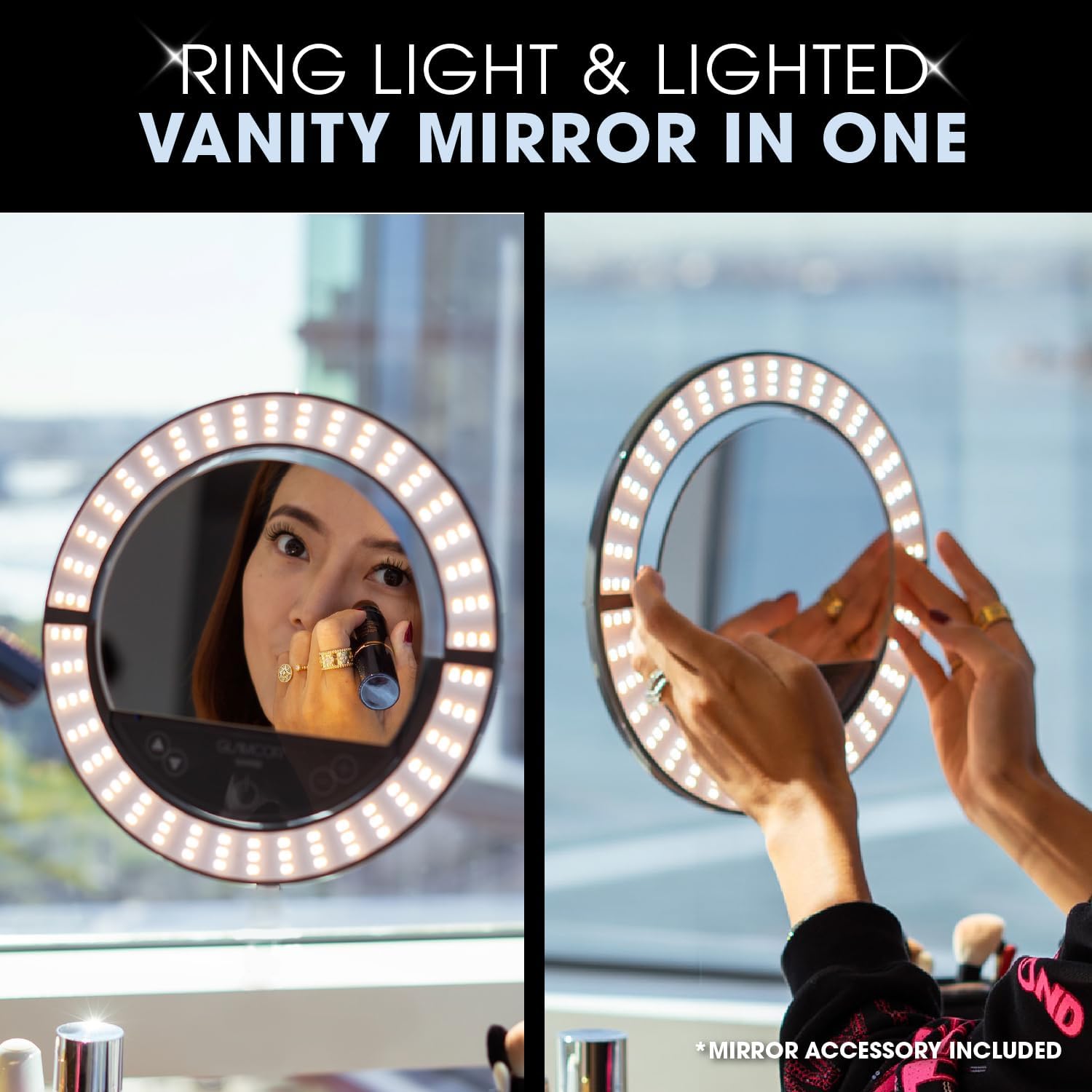 GLAMCOR Sunrise ECO Plus Pro Kit - Portable & Foldable LED Ring Light: Selfie Light & Content Creator Kit | HD Adjustable Color Temperature, Flicker-Free, with Phone Holder & Remote (Grey) - Image 6