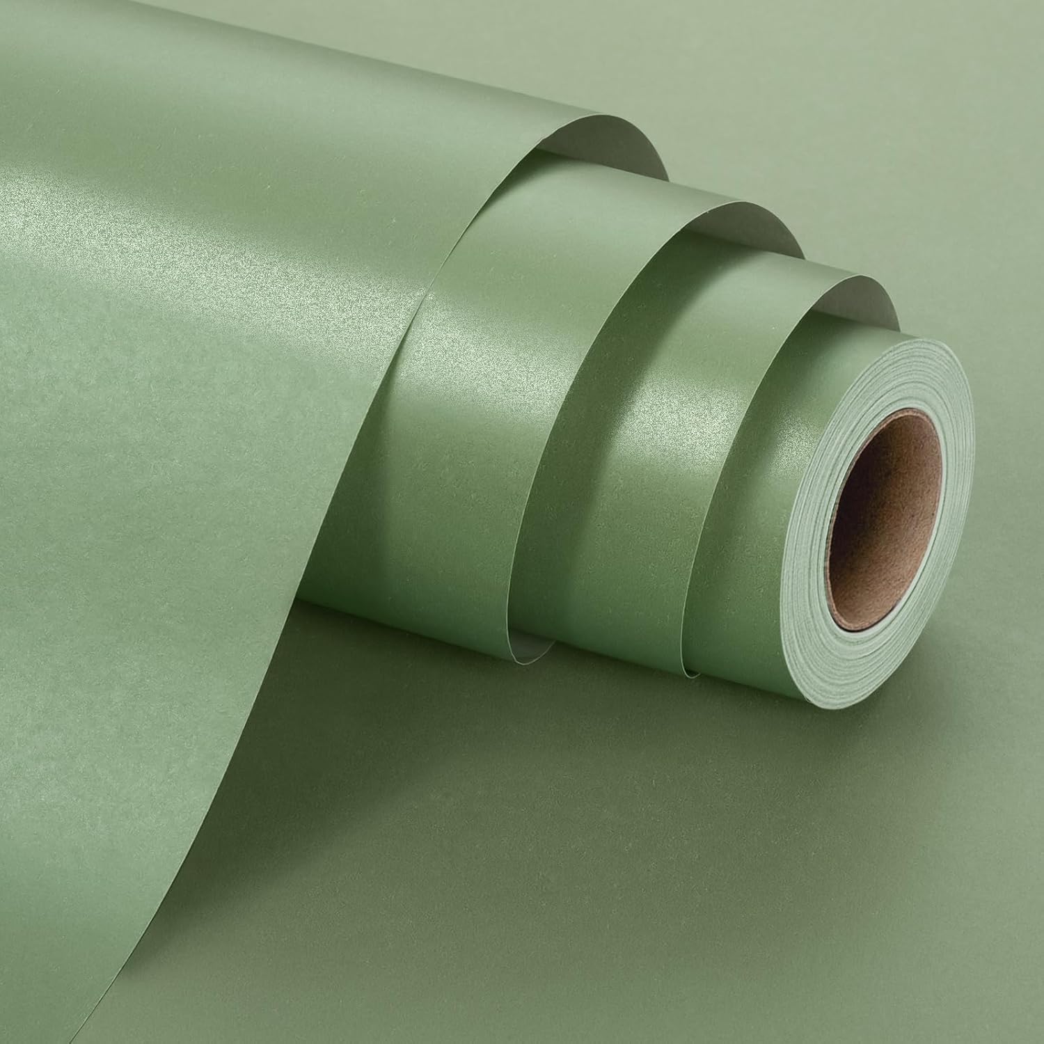 Burymento Sage Green Wrapping Paper, Green Matte Gift Wrapping Paper for Gifts, Solid Color Pearly-lustre Gift Wrap for Wedding, Birthday, Baby Shower, Christmas (Mini Roll, 17 Inch X 33 Feet)