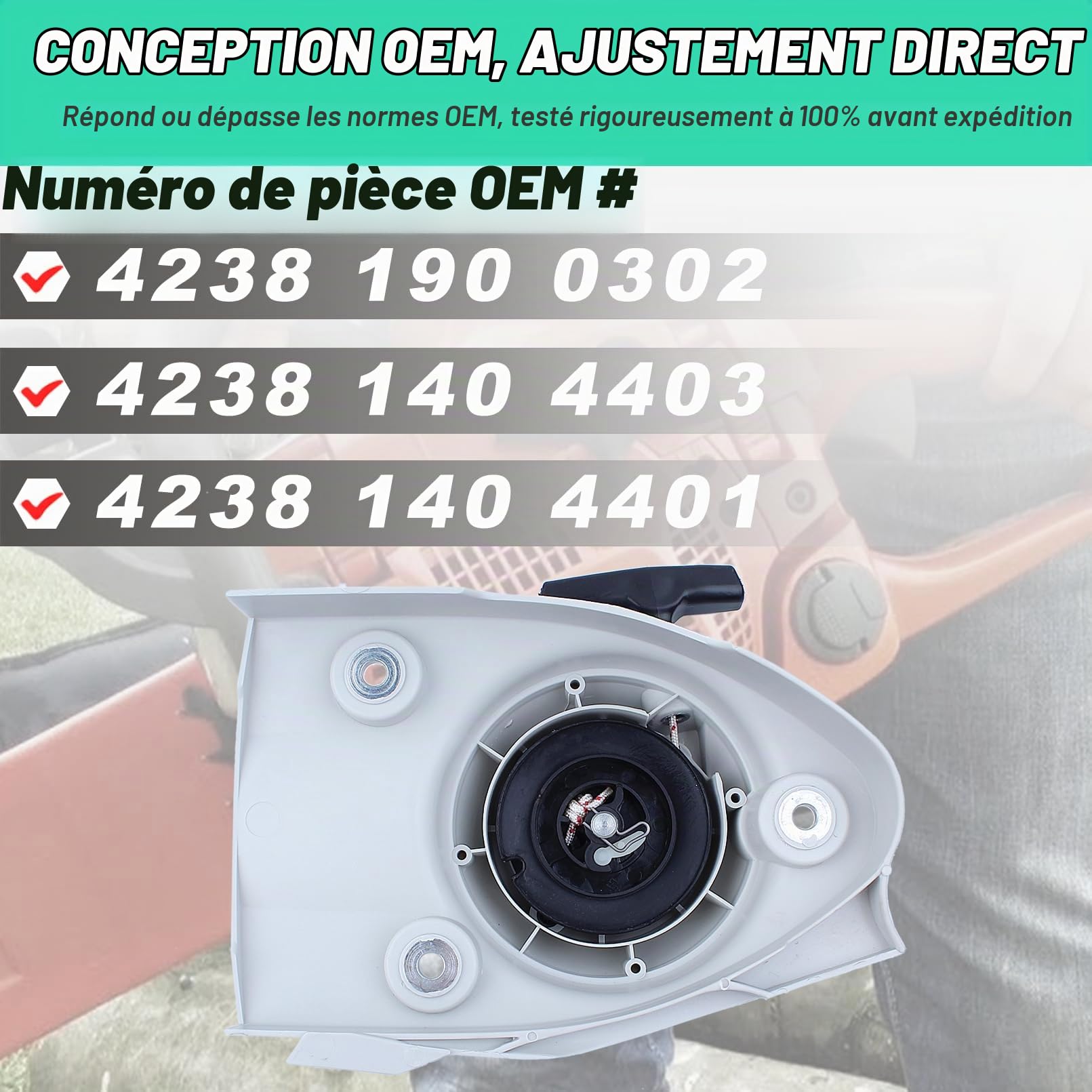 2 Pièces Démarreur à Tirer pour STIHL TS410 TS420, Démarreur à Rappel avec Poignée et Filtre à Carburant Pièces de Rechange de Haute Qualité 4238 190 0302