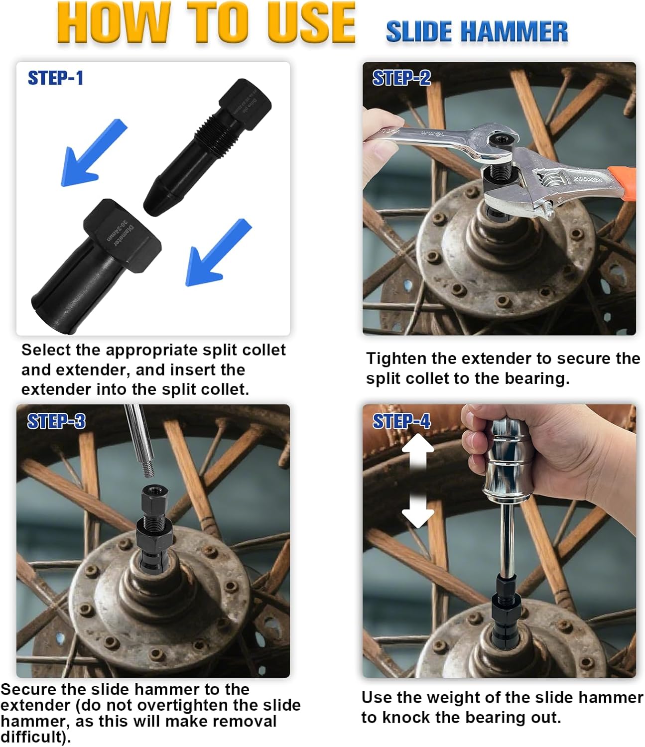 12Pcs Blind Hole Bearing Puller Kit, Pilot Internal Bearing Removal Tool,Slide Hammer Puller Set with 8-32mm Collets