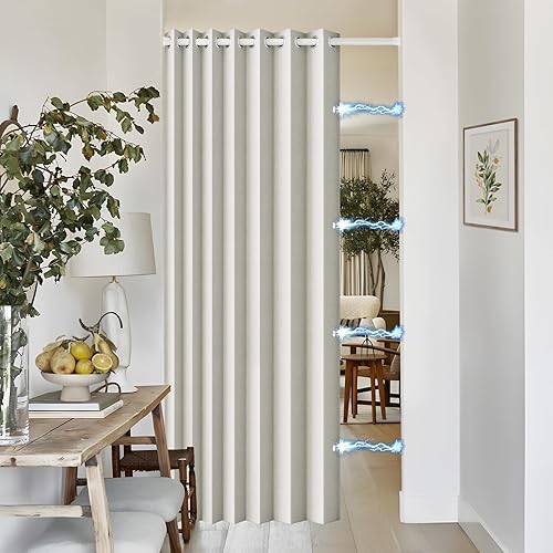 Miniatura 54 de Persianas verticales de tela, persianas de puerta 100% opacas, persiana vertical para puertas correderas, 1 panel, 100 pulgadas de ancho x 84 Blanco