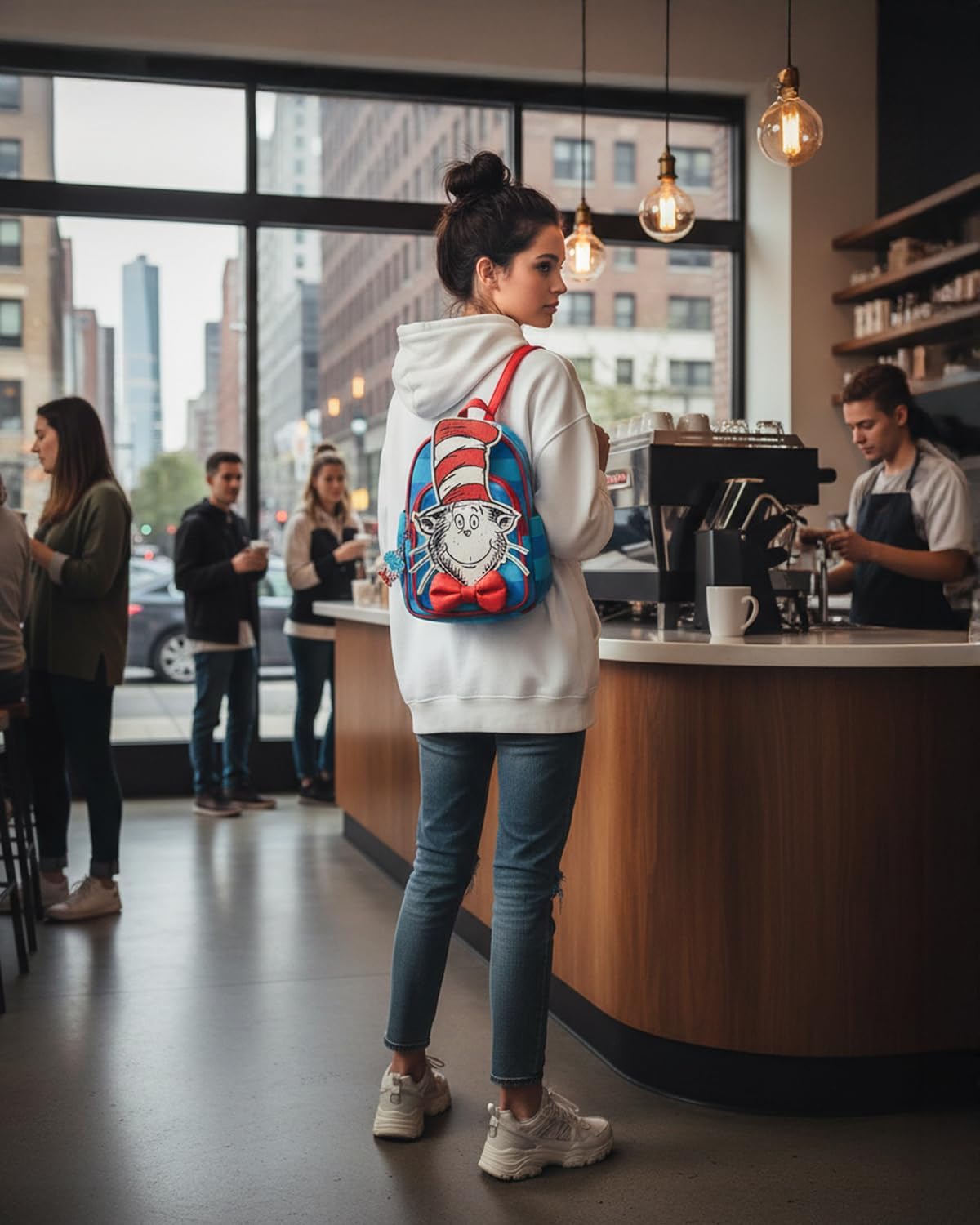 AI ACCESSORY INNOVATIONS Dr. Seuss Cat In The Hat Character Mini Backpack 11" Faux Leather Bag With Adjustable Shoulder Straps - Image 6