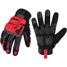 DULFINE Impact-Resistant Work Gloves Men, Heavy Duty Mechanic Gloves,Touch Screen,Ideal for Construction,Forestry, Oil Rig Drilling,Mechanic