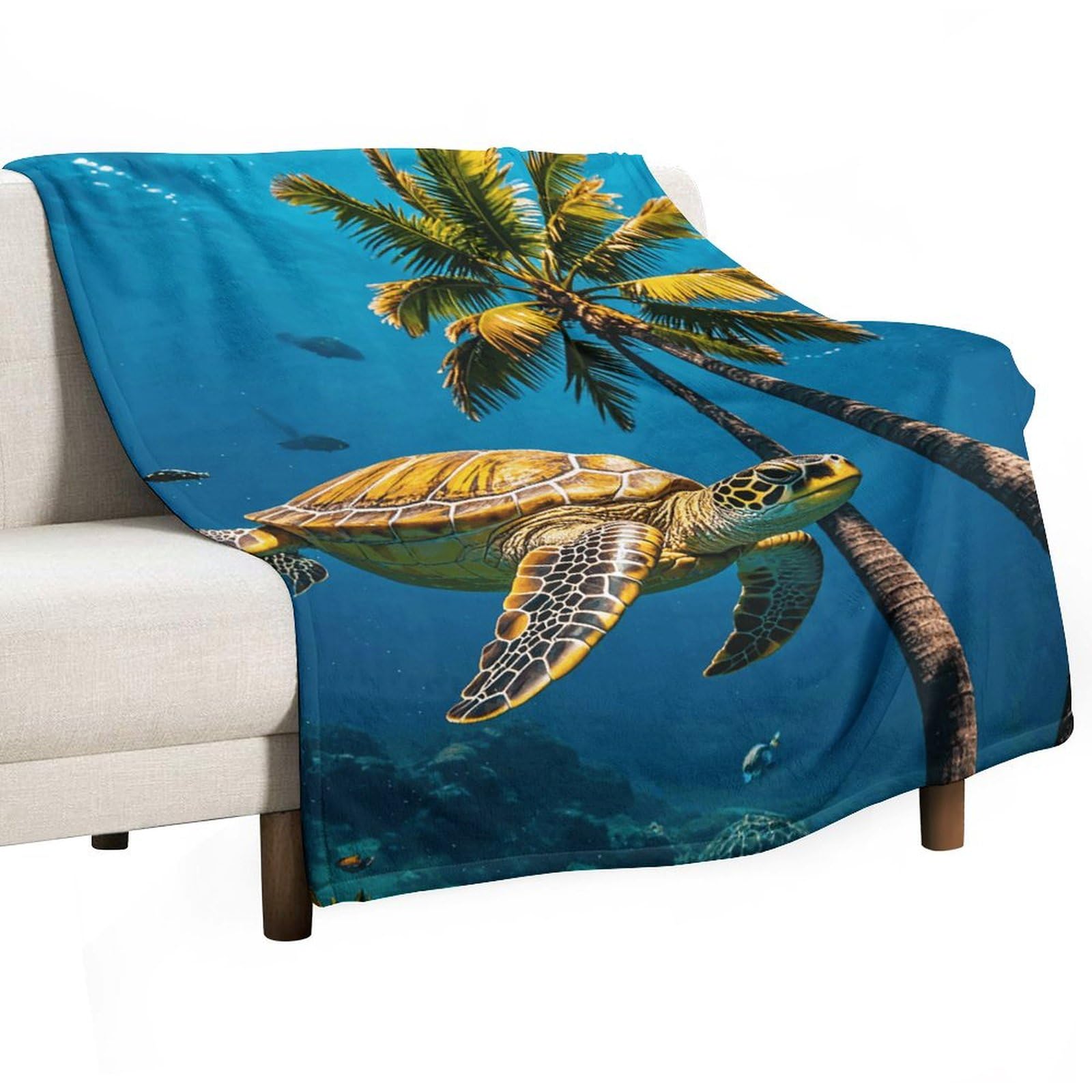 Couverture en flanelle douce haut de gamme lit et sofa motif mer