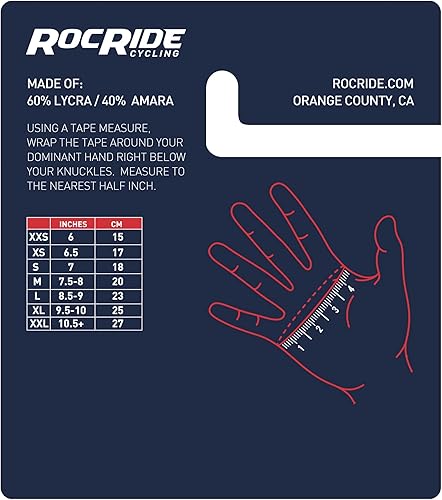 Miniatura 3 de RocRide Guantes de ciclismo de medio dedo con protección acolchada mejorada para ciclismo de carretera y montaña con tamaño unisex para hombres,