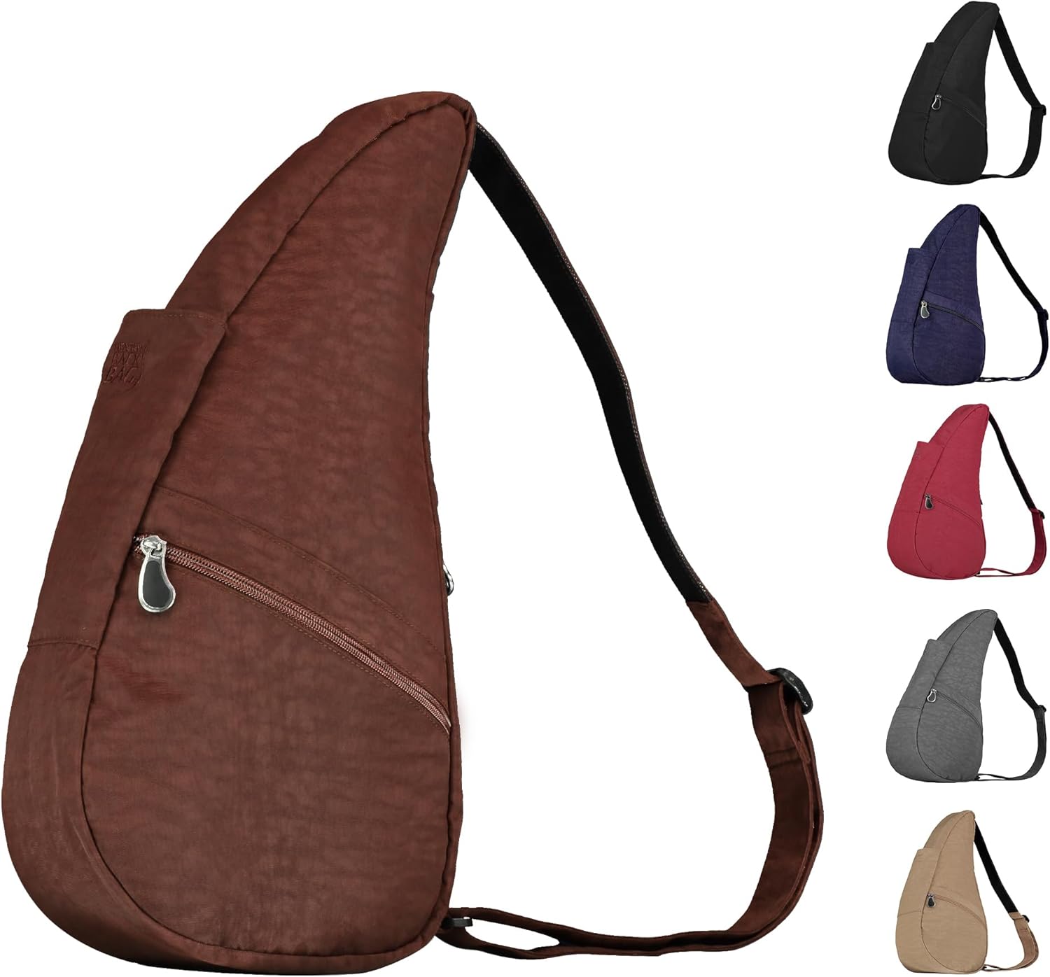 AmeriBag 17" Nylon Healthy Back Bag Ergonomic Crossbody Sling for Everyday Use, Travel & Walking Comfort