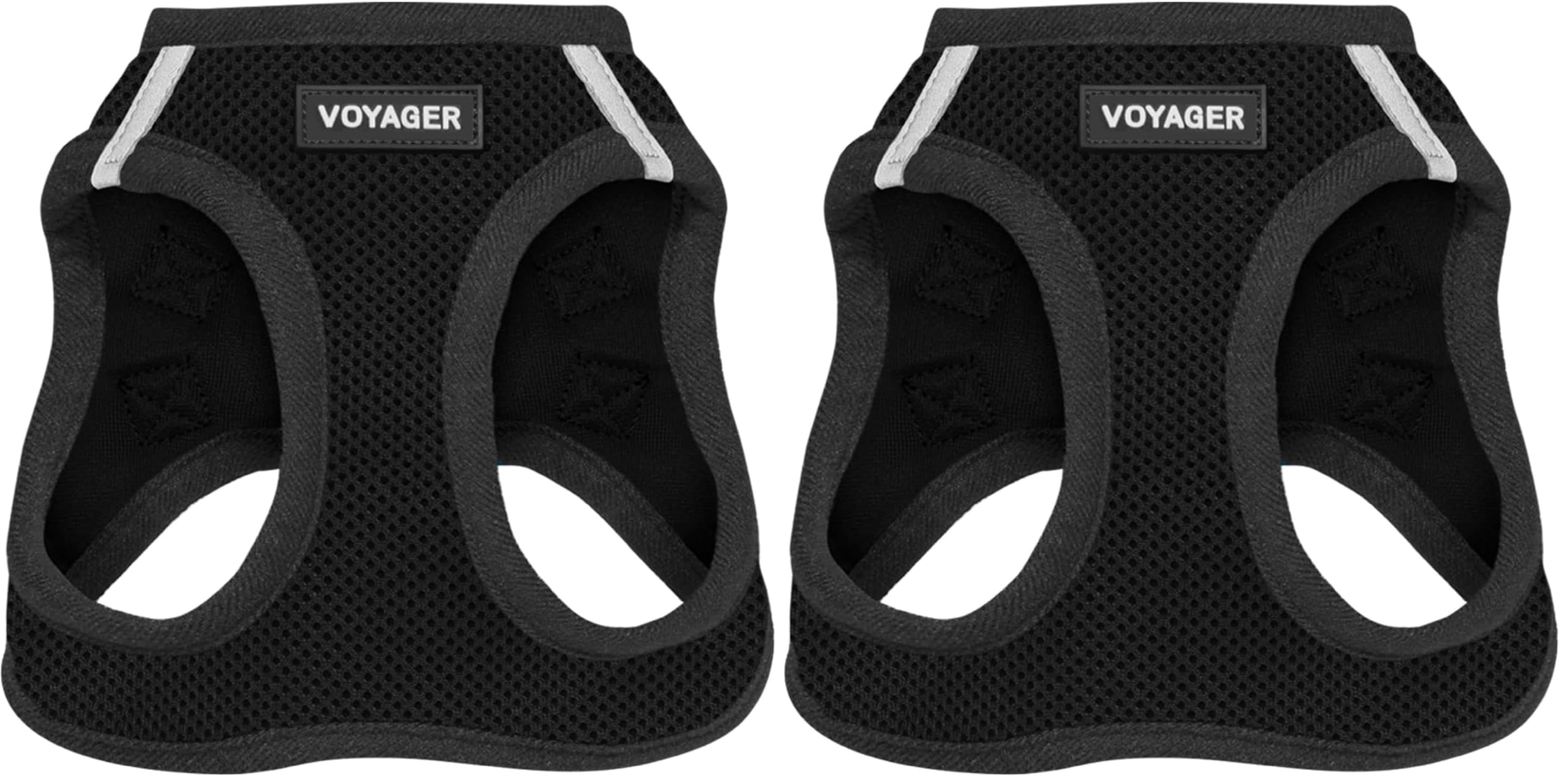 Voyager Step-in Air Dog Harness w/Leash - All Weather Mesh Step in Vest Harness for Small and Medium Dogs by Best Pet Supplies - Black, M (Pack of 2)