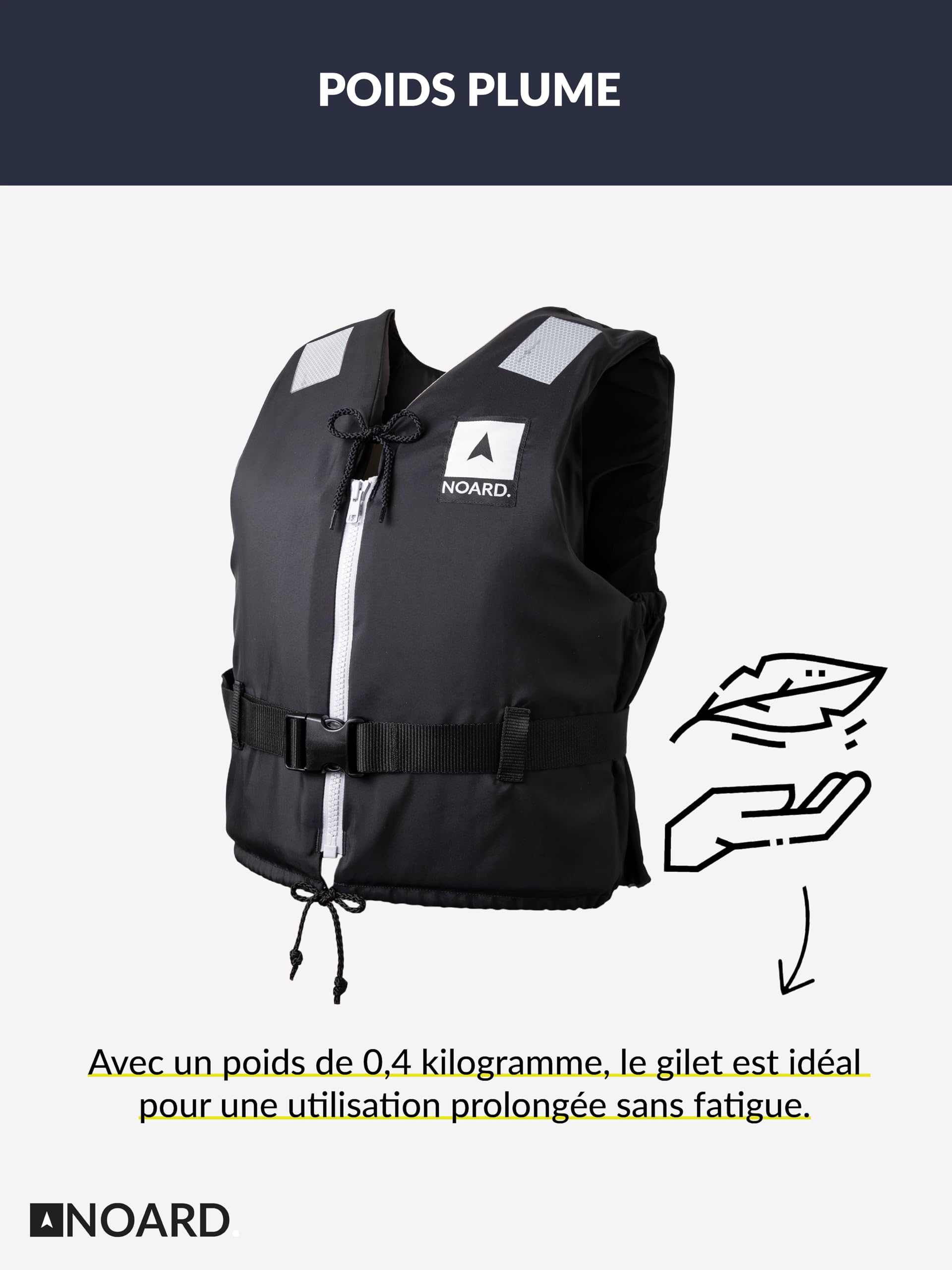 NOARD Gilet de Sauvetage pour Enfants - Seaside Orange - 10-120 kg - 100N de flottabilité - INCL. réflecteurs Solas & sifflet de signalisation